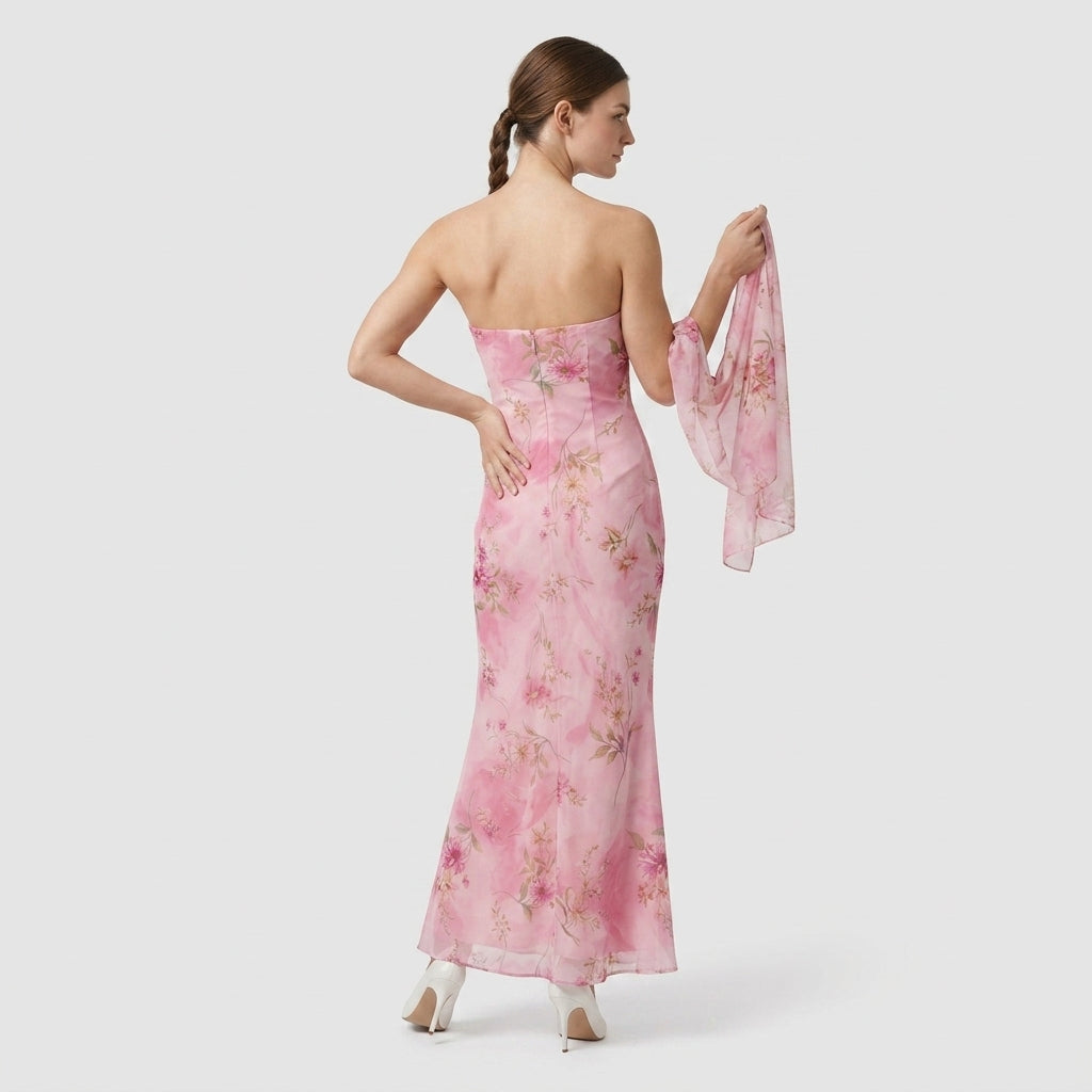 Robe Maxi Foulard Assorti Coupe Fluide pour Femme