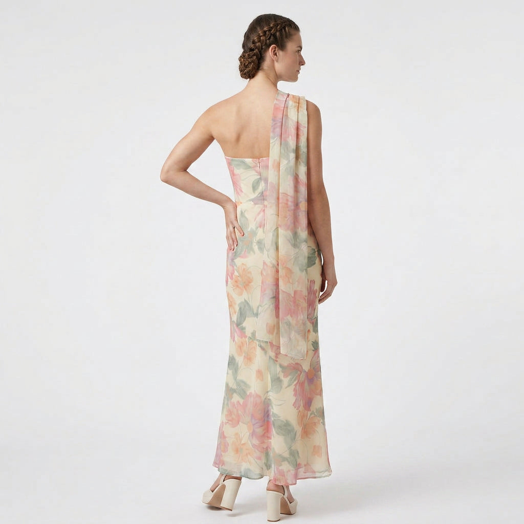 Robe Maxi Foulard Assorti Coupe Fluide pour Femme