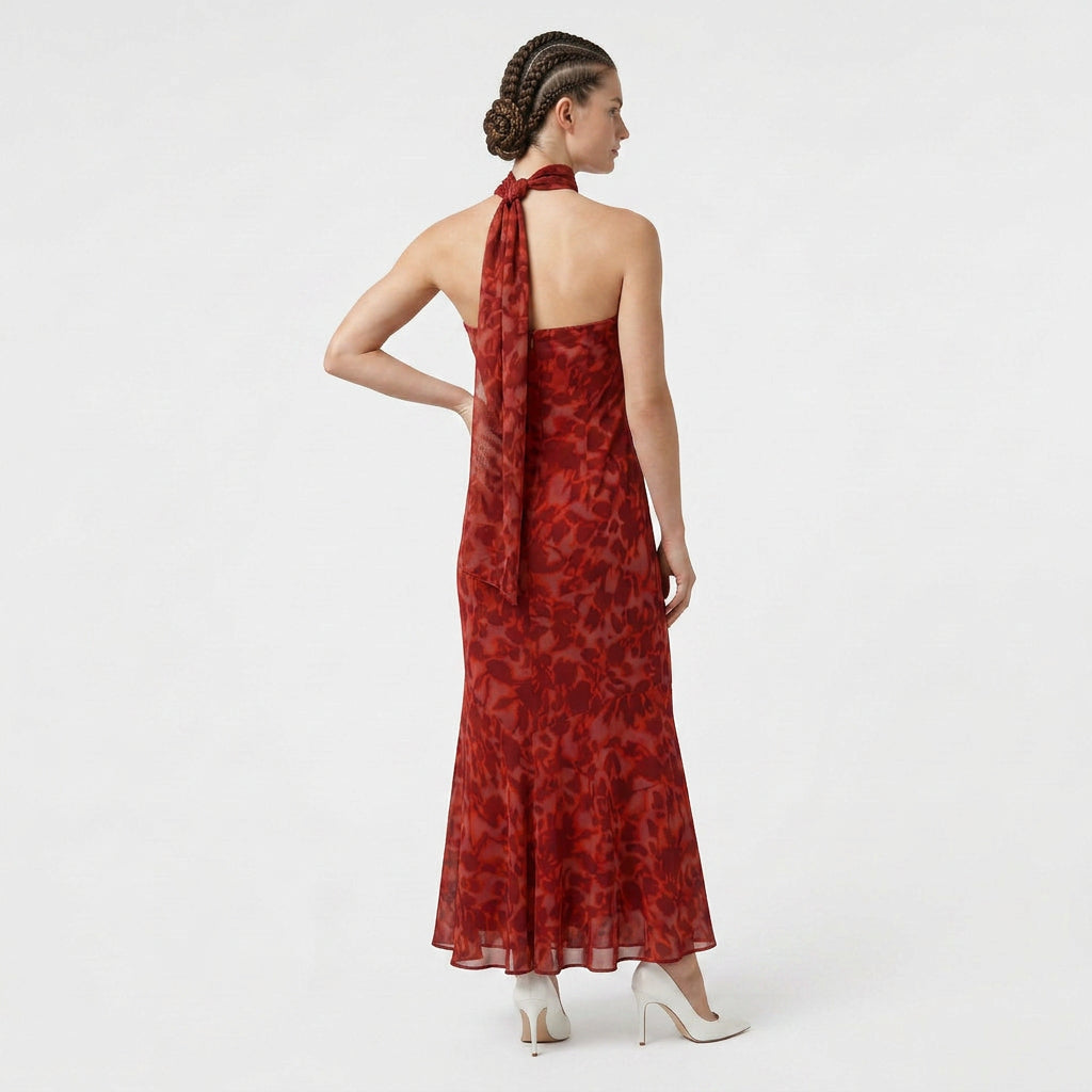 Robe Maxi Foulard Assorti Coupe Fluide pour Femme