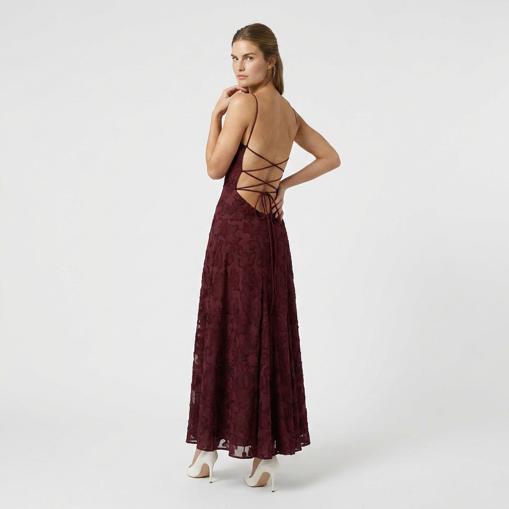Robe Maxi Bretelles Fines Coupe Décontractée pour Femme