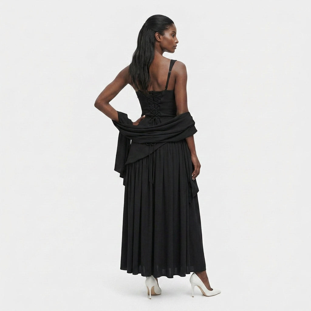 Robe Midi Asymétrique Coupe Fluide pour Femme