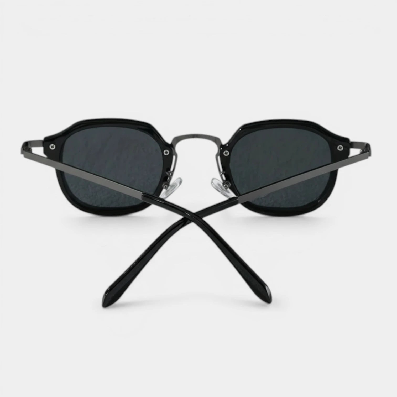 Lunettes Rondes Pont Métallique Verres Foncés pour Homme