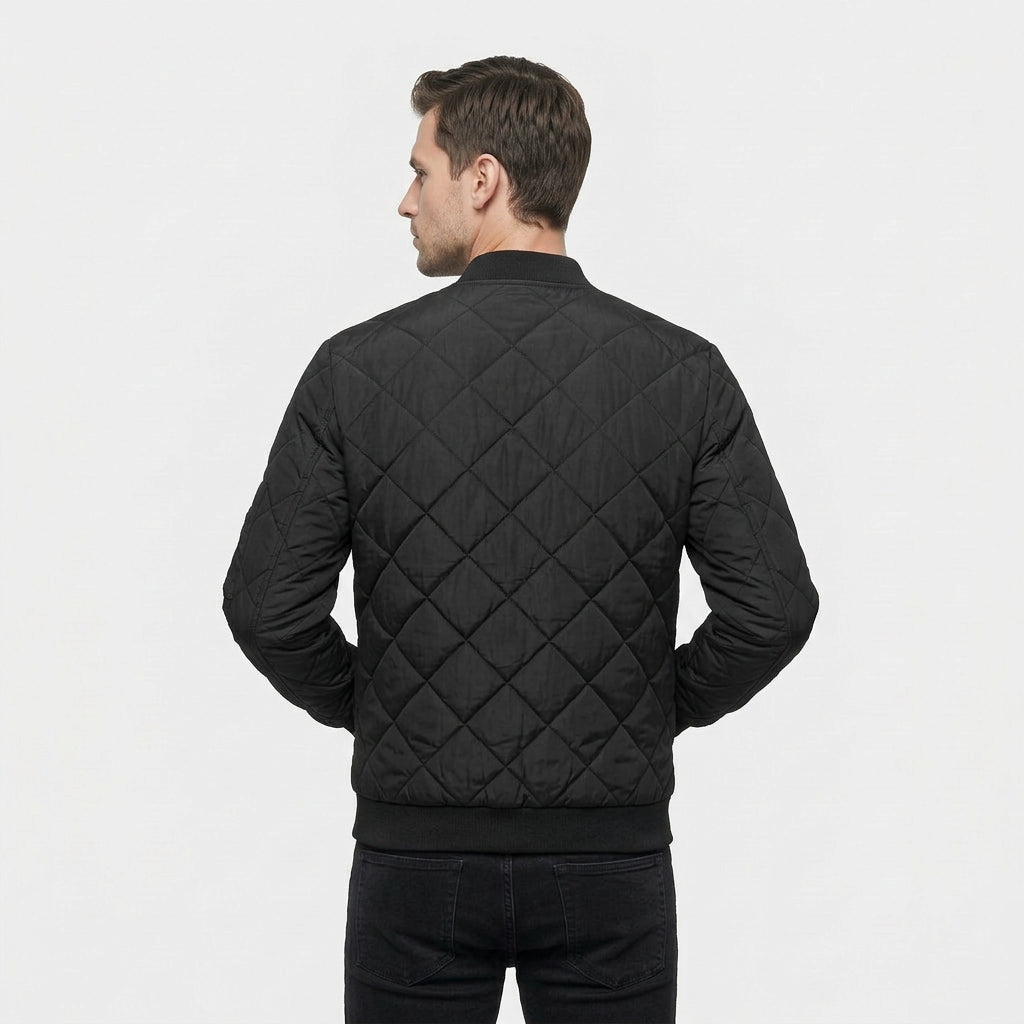 Blouson Bomber Matelassé Poches Zippées pour Homme