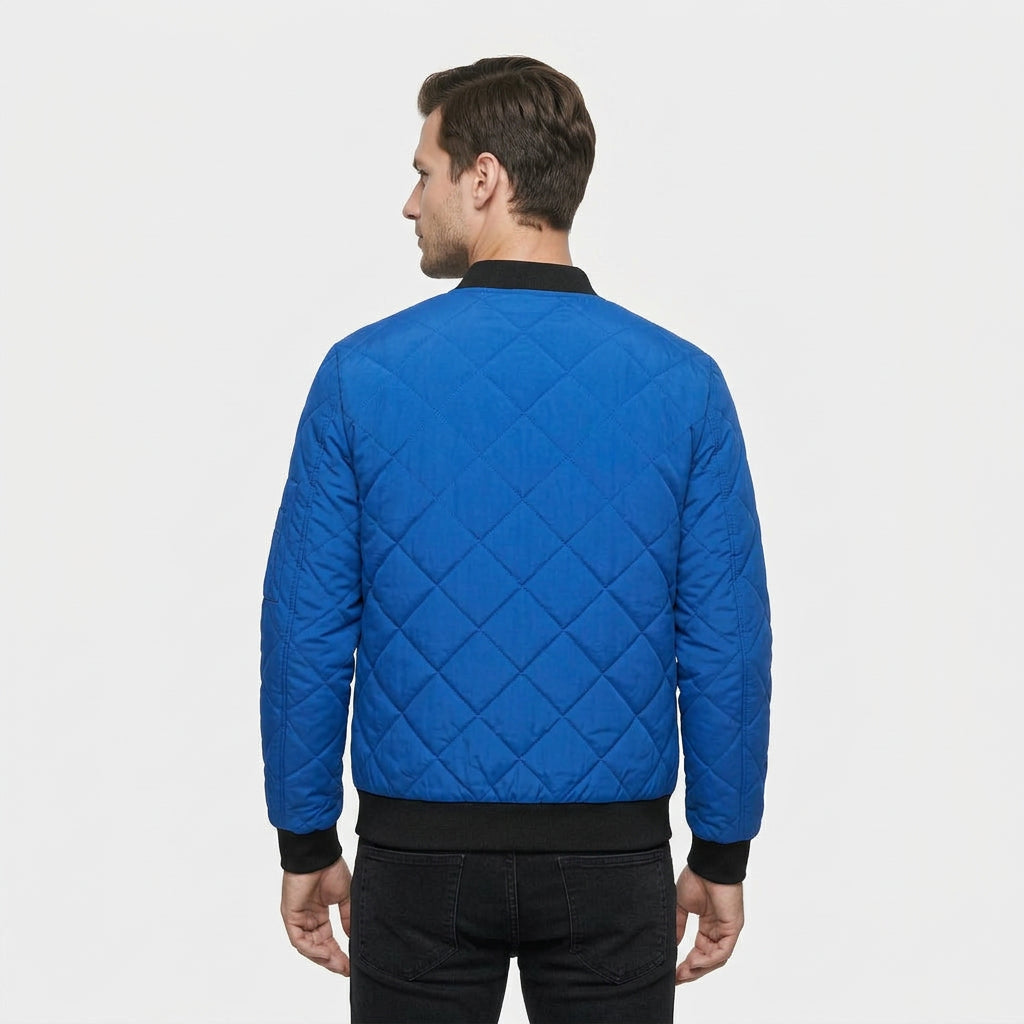 Blouson Bomber Matelassé Poches Zippées pour Homme