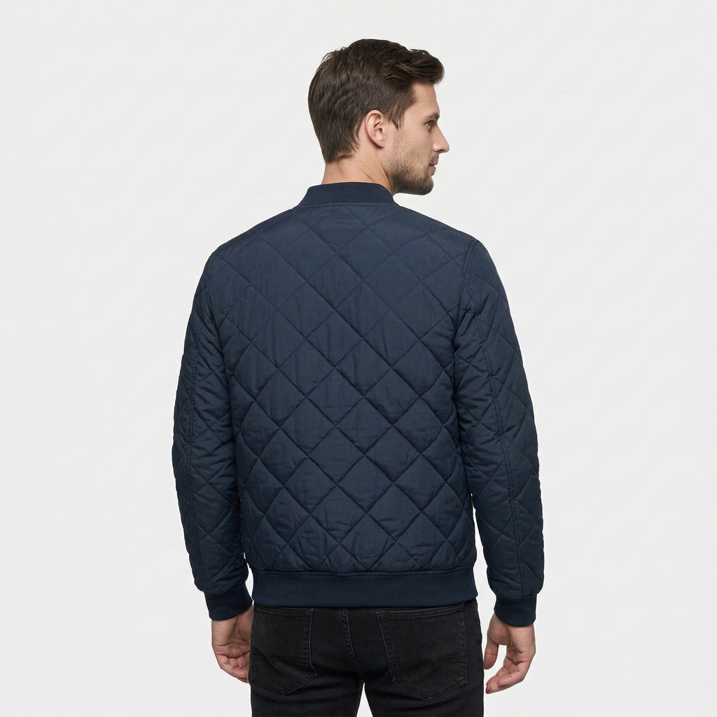 Blouson Bomber Matelassé Poches Zippées pour Homme
