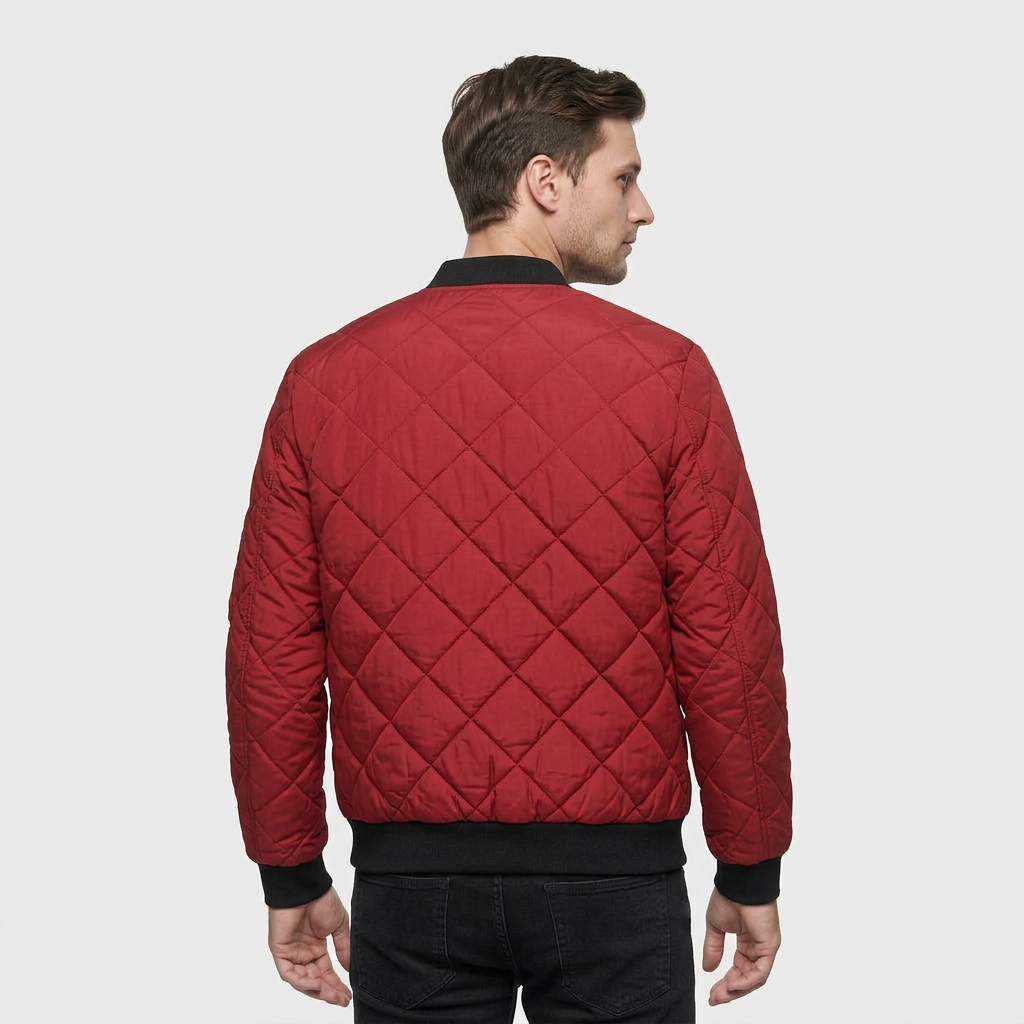 Blouson Bomber Matelassé Poches Zippées pour Homme