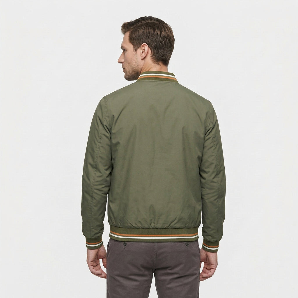 Veste Bomber Légère Col Côtelé pour Homme