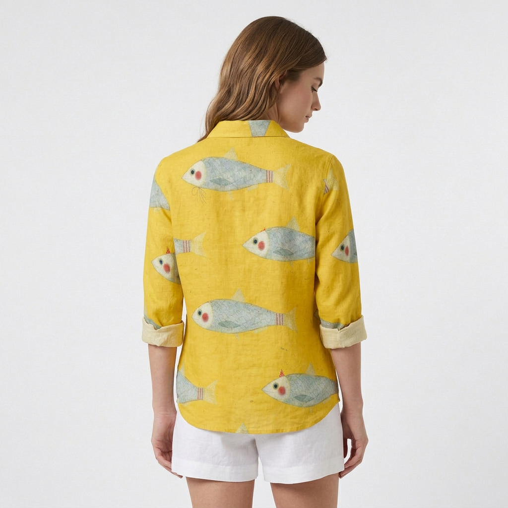 Chemise Vintage Tissu Léger Coupe Décontractée pour Femme