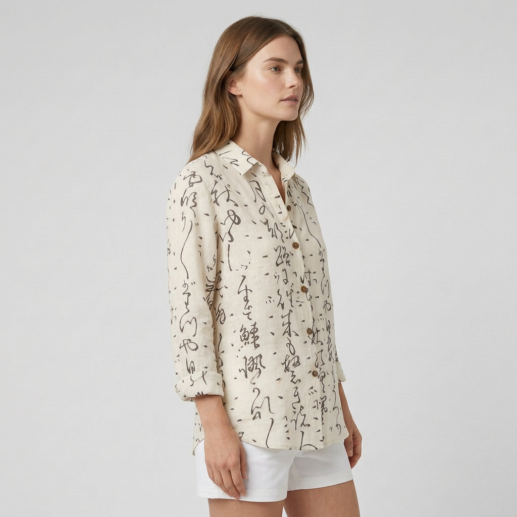 Chemise Vintage Tissu Léger Coupe Décontractée pour Femme