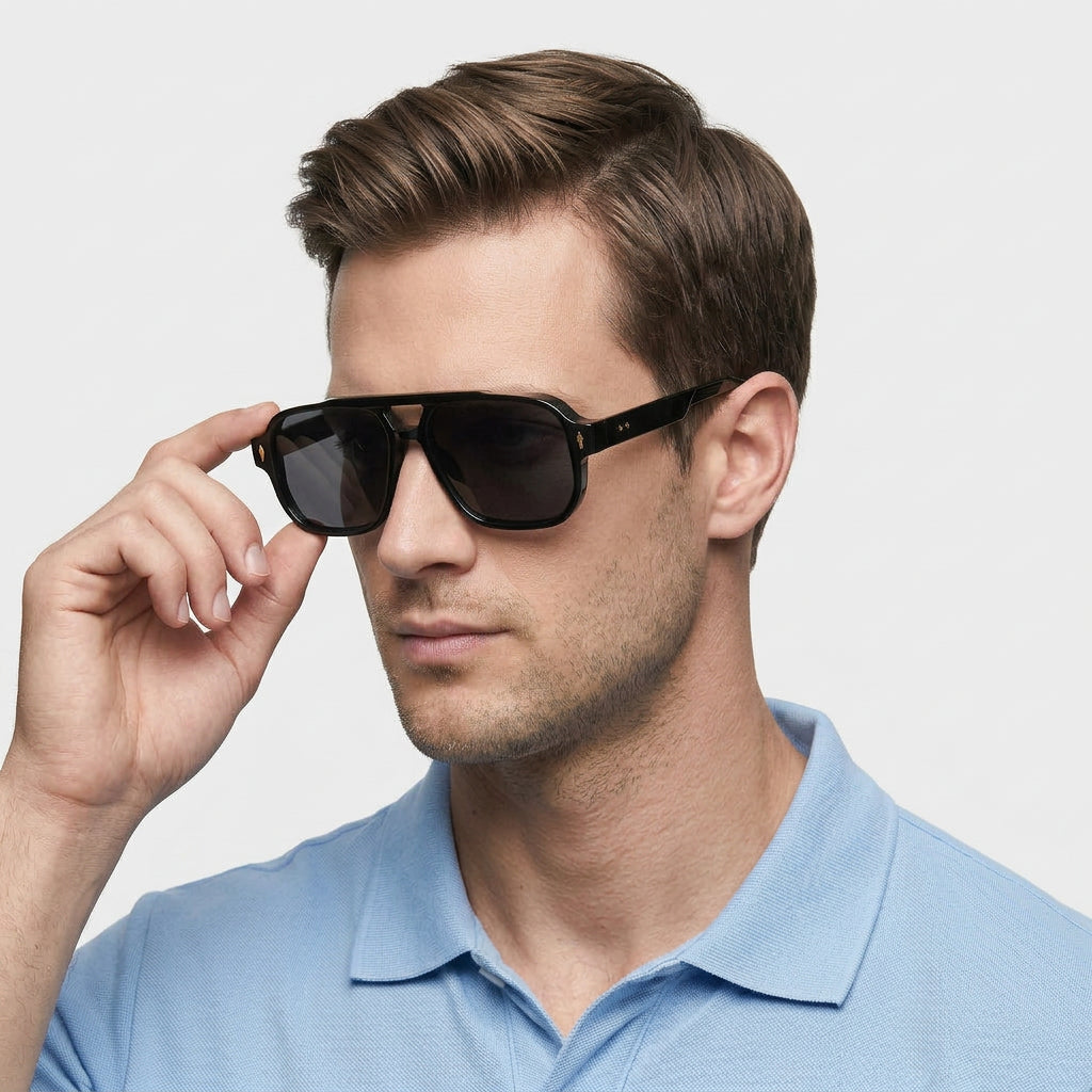 Lunettes Carrées Monture Acetate Verres Teintés pour Homme
