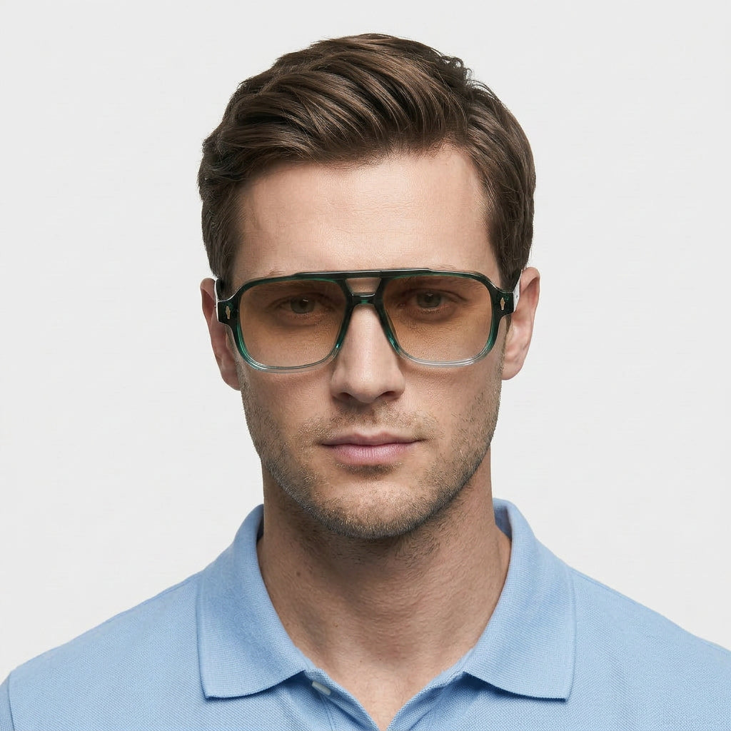 Lunettes Carrées Monture Acetate Verres Teintés pour Homme