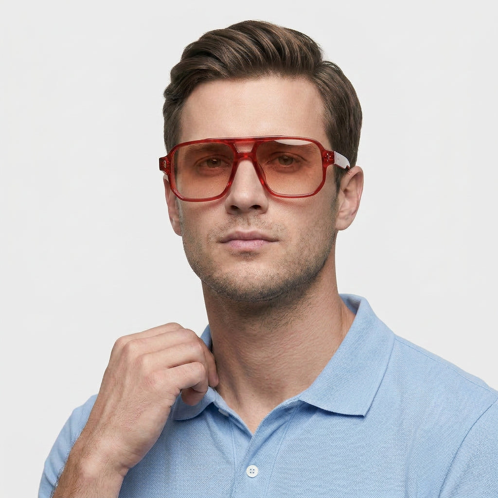 Lunettes Carrées Monture Acetate Verres Teintés pour Homme