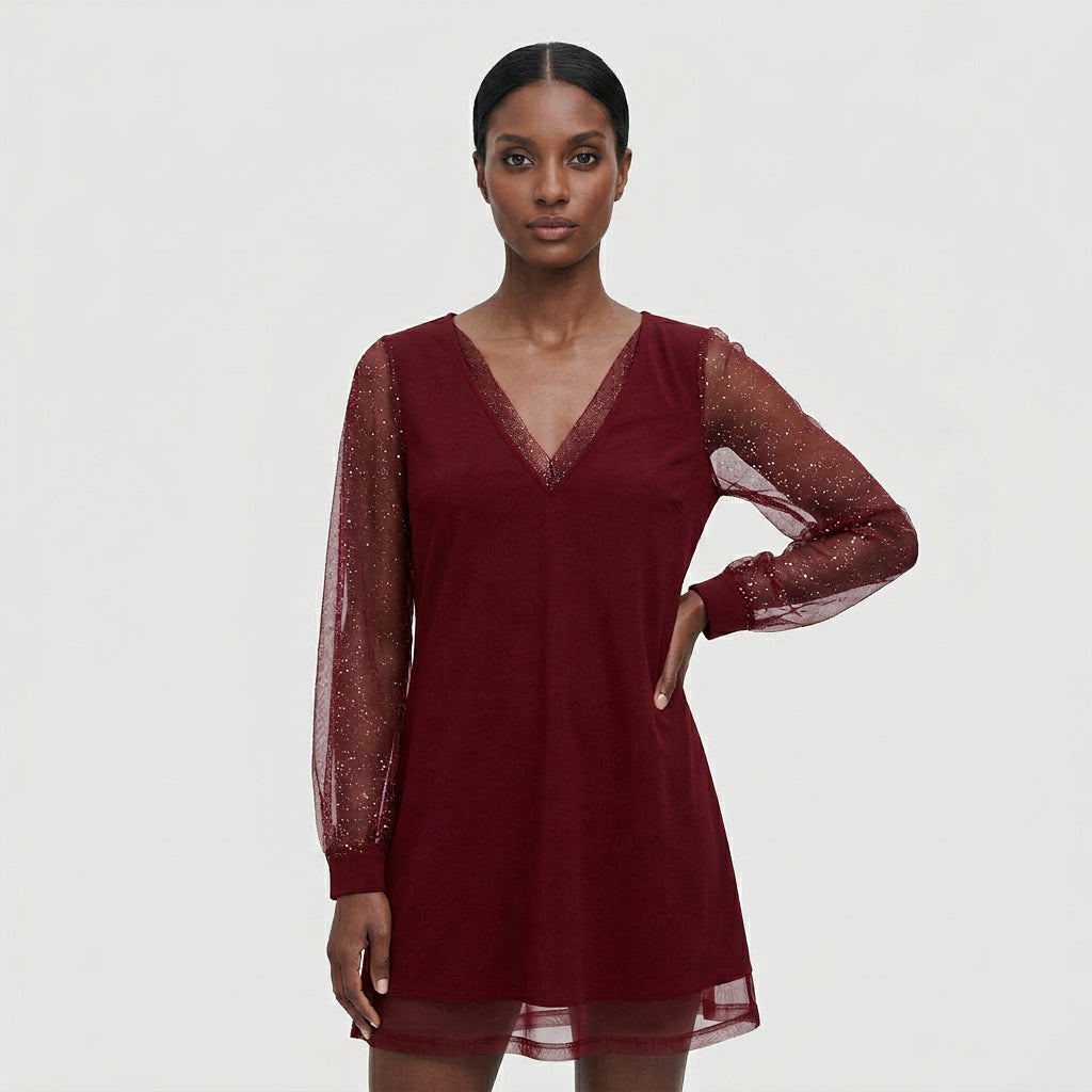 Robe Soirée Sequins Coupe Ajustée pour Femme