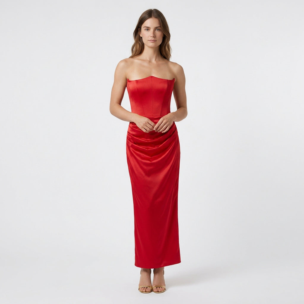 Robe Colonne Bretelles Fines Dos Échancré pour Femme