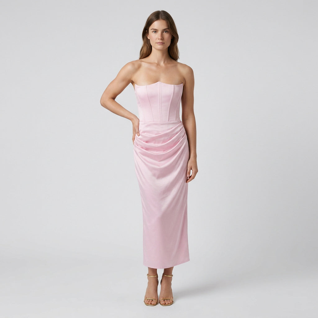 Robe Colonne Bretelles Fines Dos Échancré pour Femme