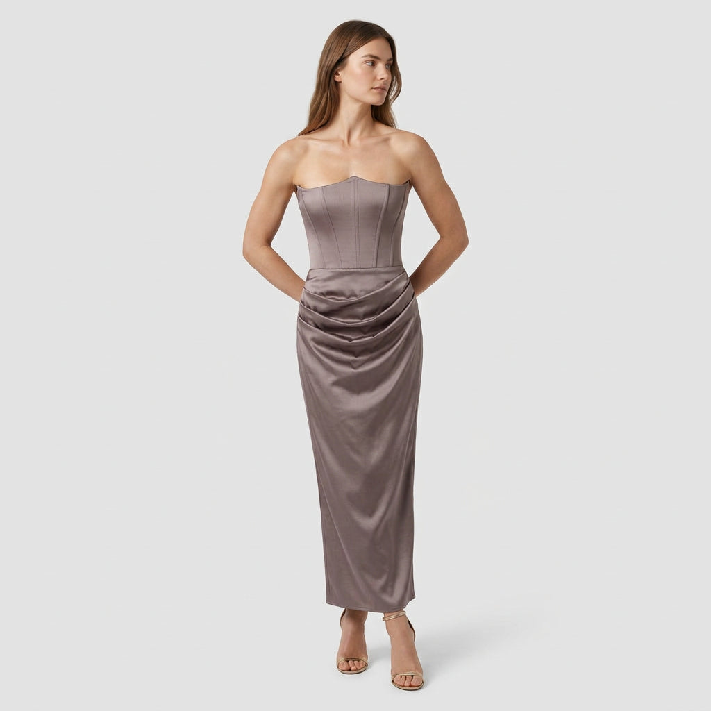 Robe Colonne Bretelles Fines Dos Échancré pour Femme