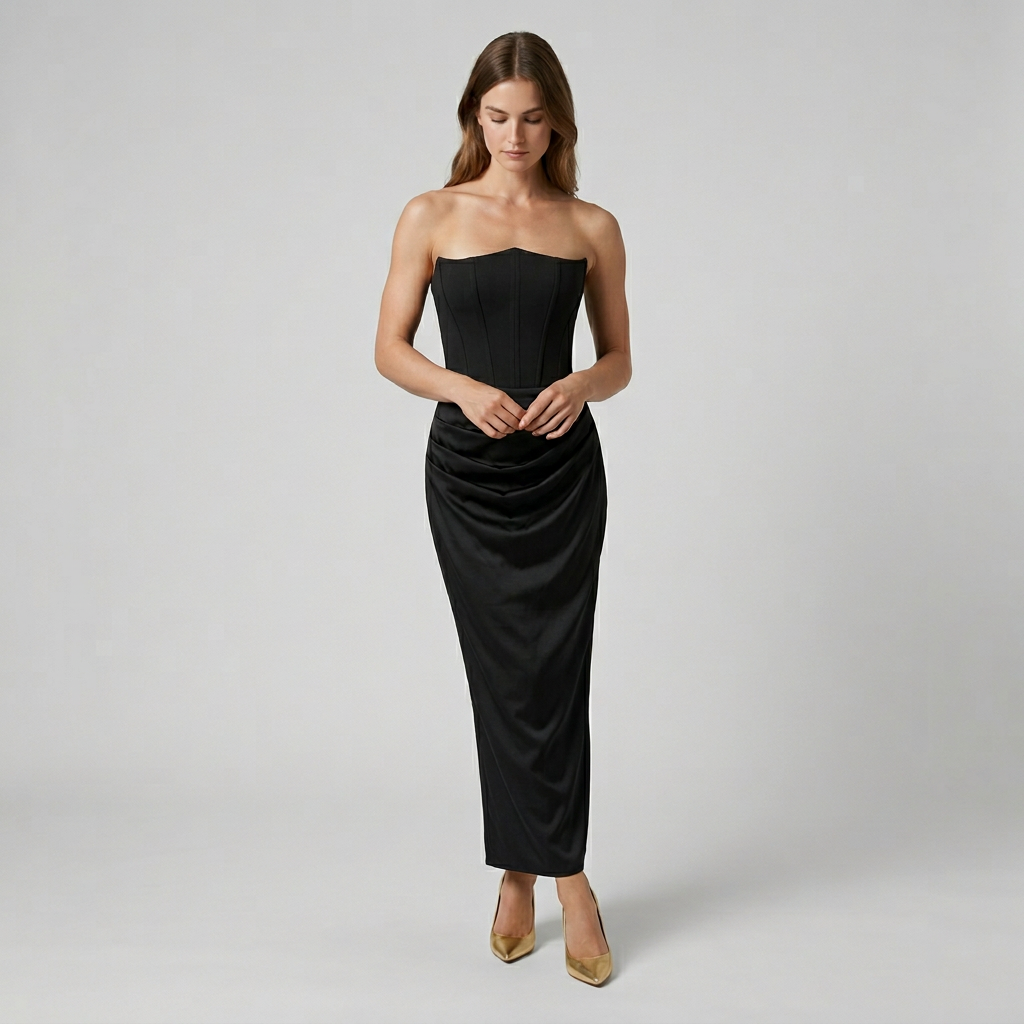 Robe Colonne Bretelles Fines Dos Échancré pour Femme