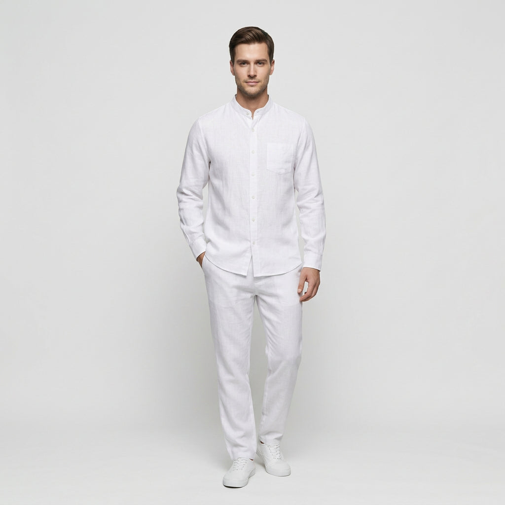 Ensemble Chemise Pantalon Coordonnés Coupe Décontractée pour Homme