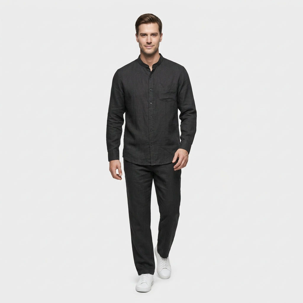 Ensemble Chemise Pantalon Coordonnés Coupe Décontractée pour Homme