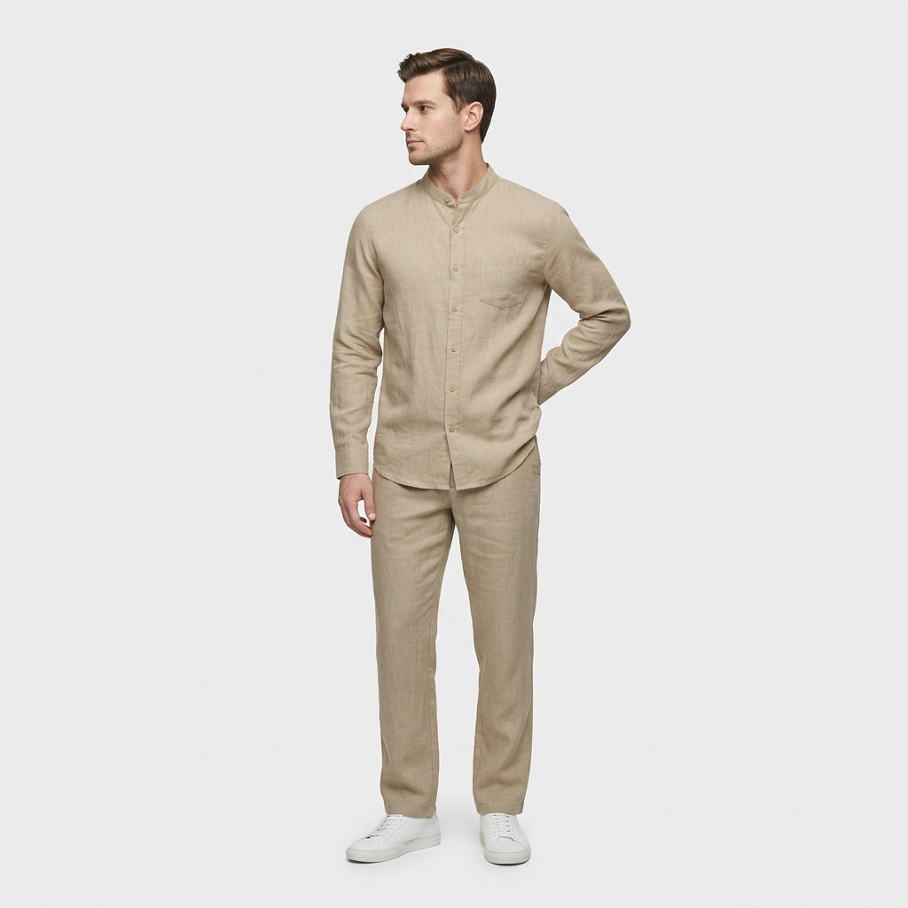 Ensemble Chemise Pantalon Coordonnés Coupe Décontractée pour Homme