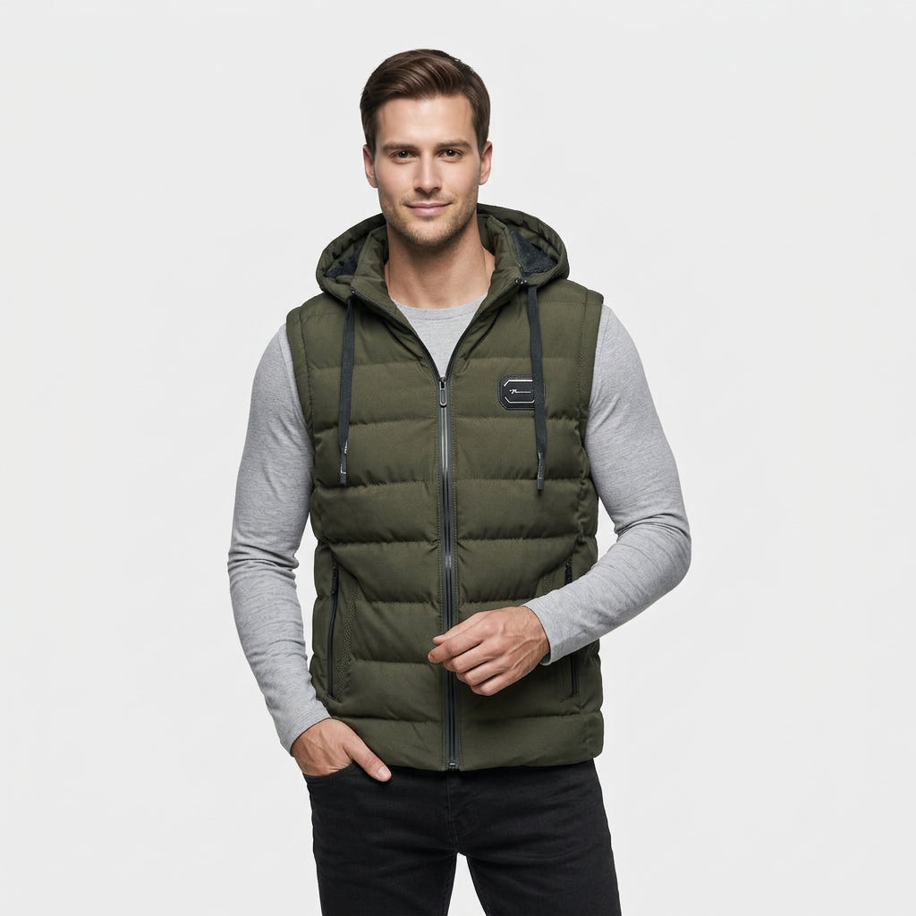 Gilet Matelassé Isolant Sans Manches Coupe Légère pour Homme