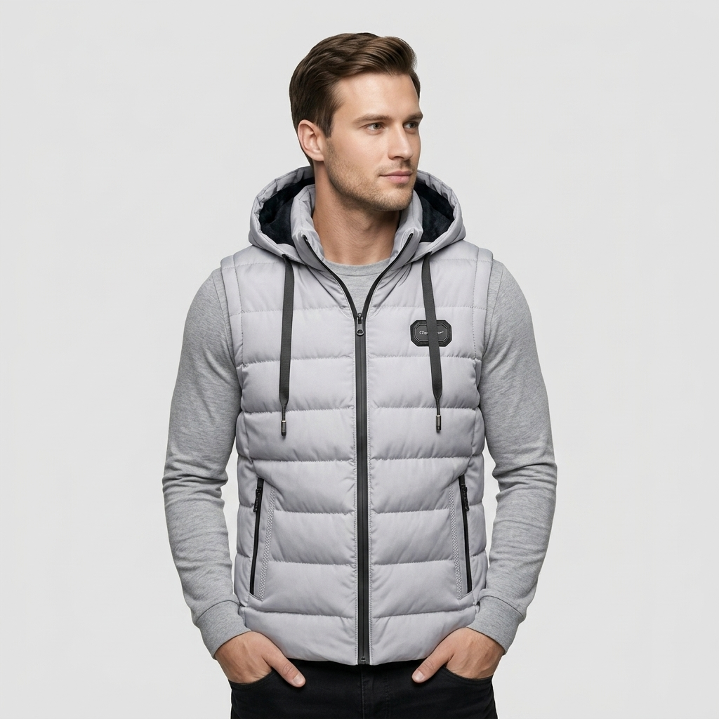 Gilet Matelassé Isolant Sans Manches Coupe Légère pour Homme