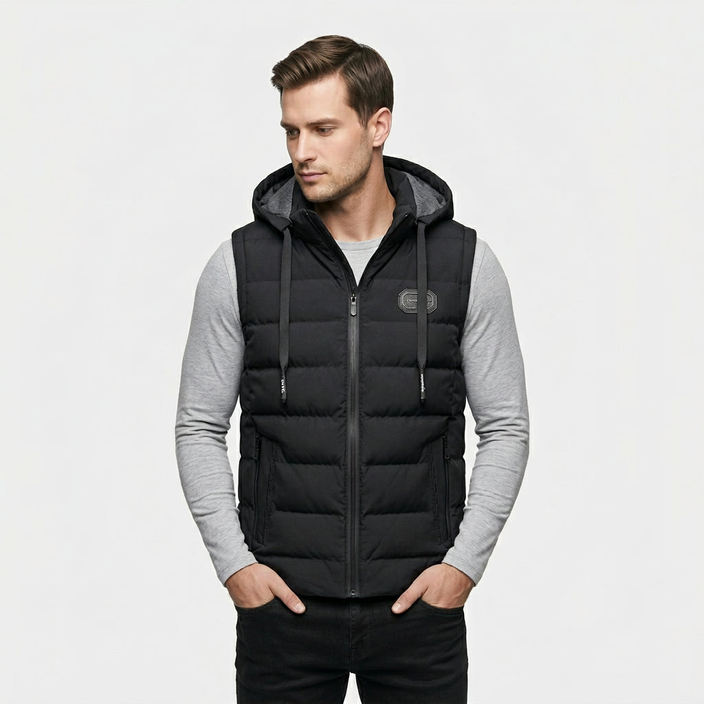 Gilet Matelassé Isolant Sans Manches Coupe Légère pour Homme