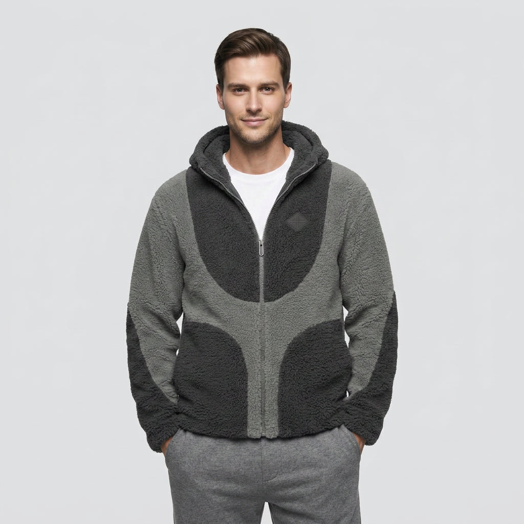 Sweat à Capuche en Laine d'Agneau Texturée Coupe Oversize Style Vintage pour Homme