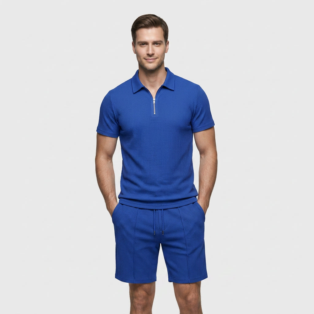 Women's Two-Piece Zip Polo and Shorts Set