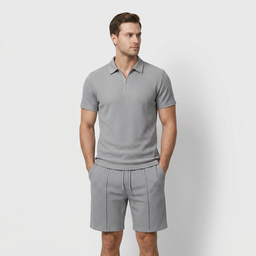 Ensemble Deux Pièces Polo Zippé et Short pour Femme