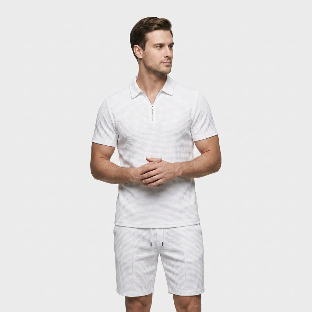 Ensemble Deux Pièces Polo Zippé et Short pour Femme