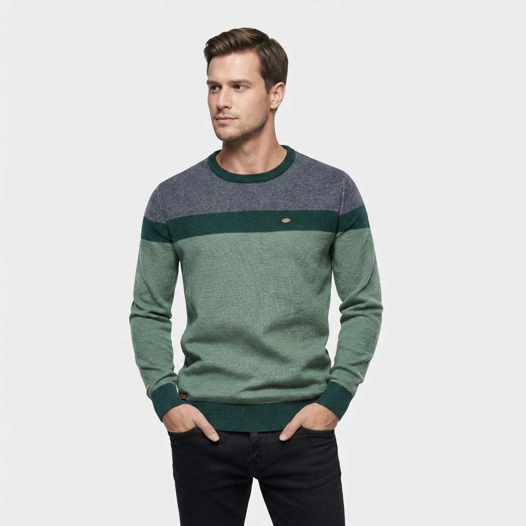 Pull Coton Léger Maille Fine Col Rond pour Homme