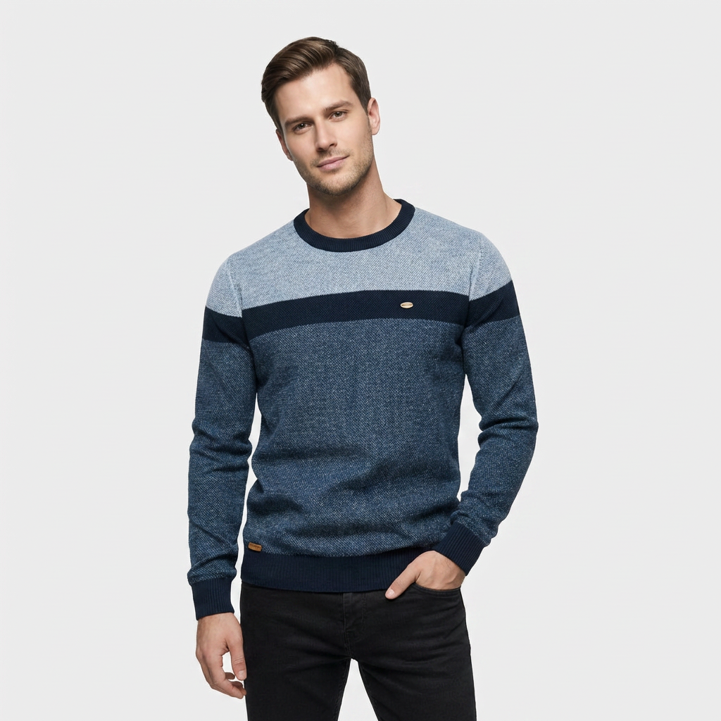 Pull Coton Léger Maille Fine Col Rond pour Homme