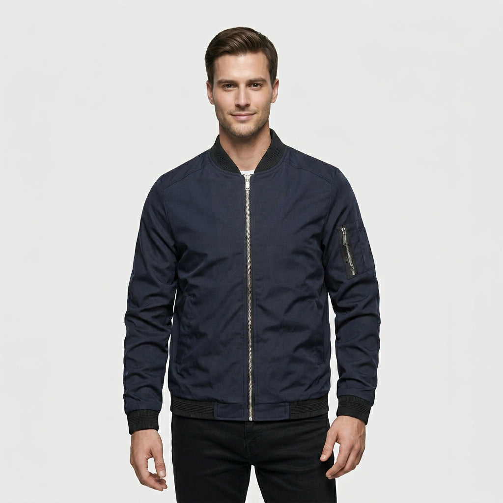 Veste Bomber Slim Coupe Ajustée Moderne pour Homme
