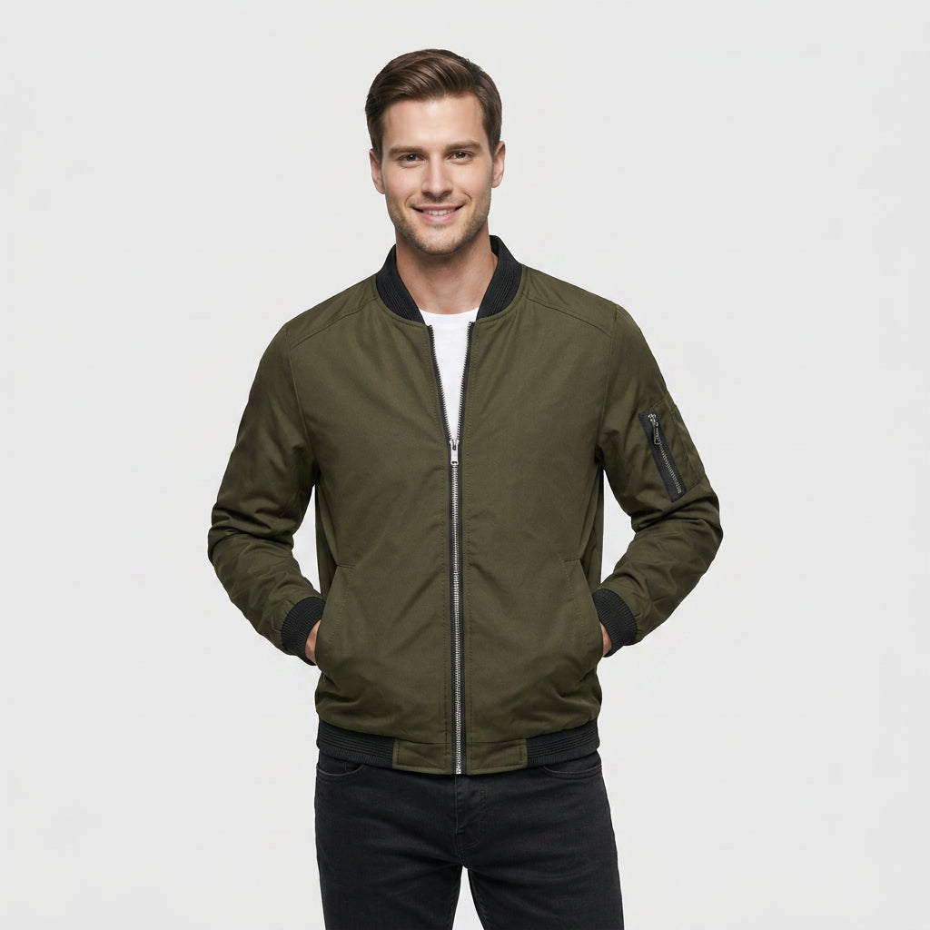 Veste Bomber Slim Coupe Ajustée Moderne pour Homme