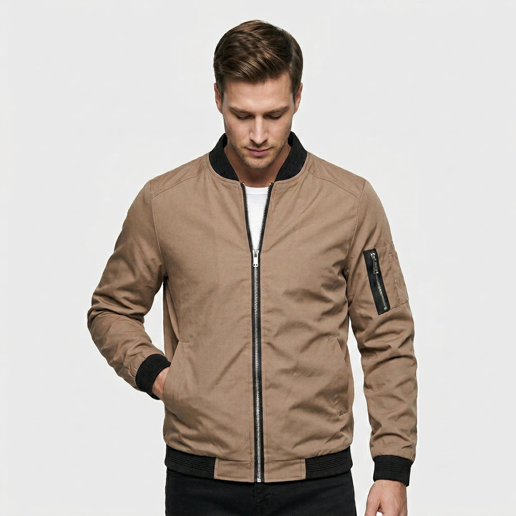 Veste Bomber Slim Coupe Ajustée Moderne pour Homme