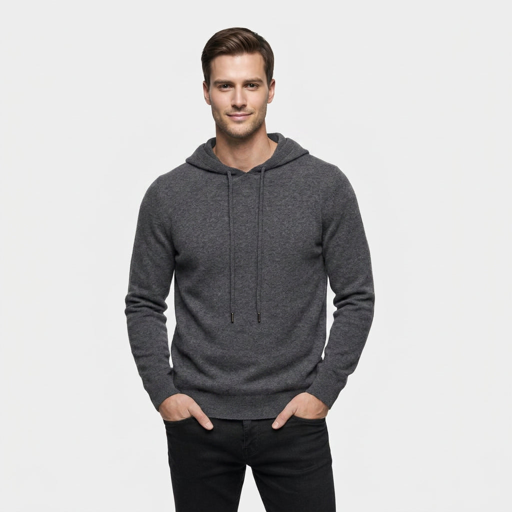 Sweatshirt à Capuche Maille Cachemire Mérinos pour Homme