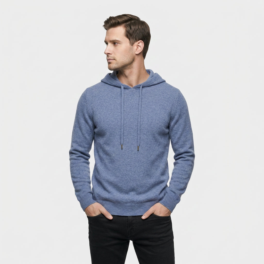Sweatshirt à Capuche Maille Cachemire Mérinos pour Homme