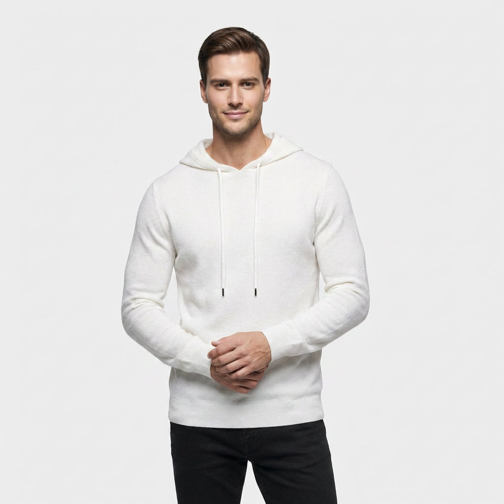 Sweatshirt à Capuche Maille Cachemire Mérinos pour Homme
