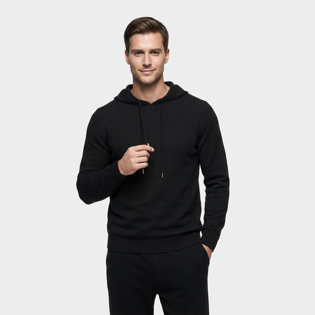 Sweatshirt à Capuche Maille Cachemire Mérinos pour Homme