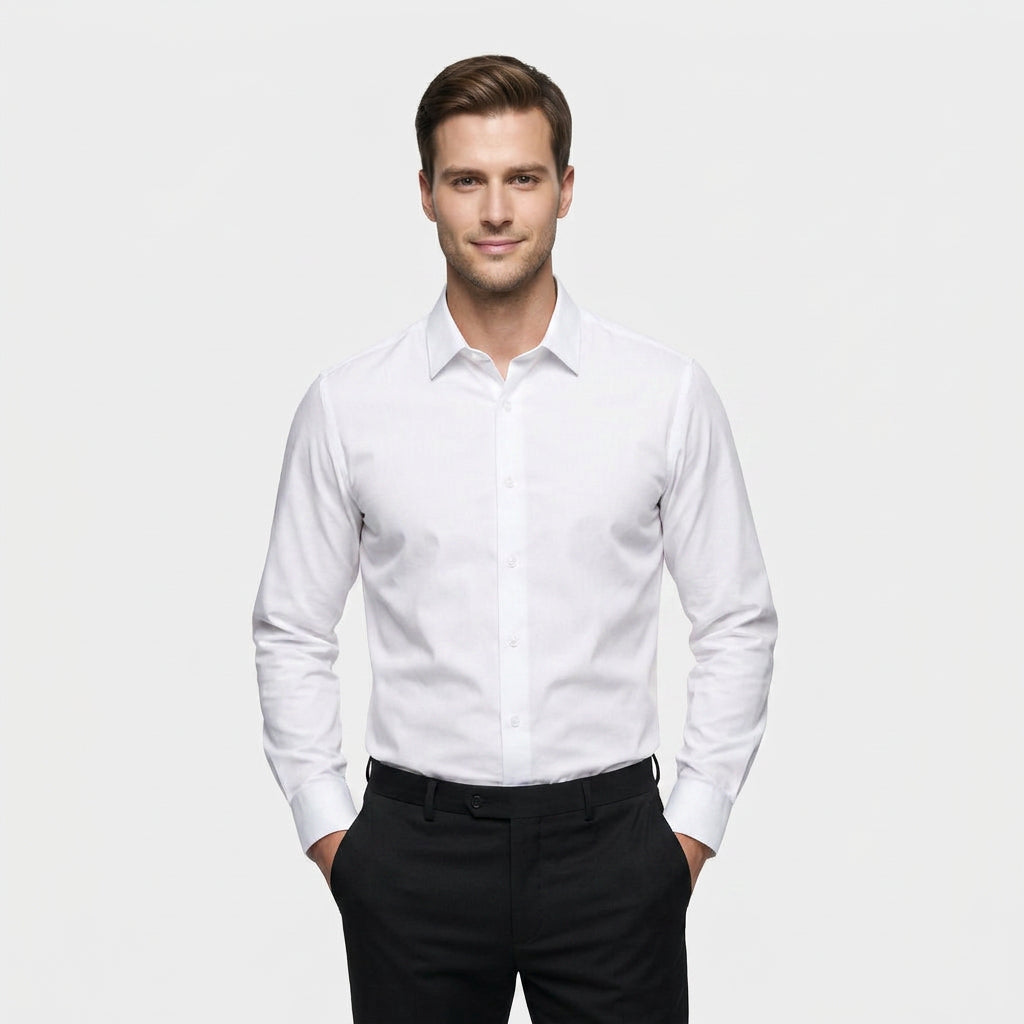 Chemise Infroissable Manches Longues Coupe Décontractée pour Homme