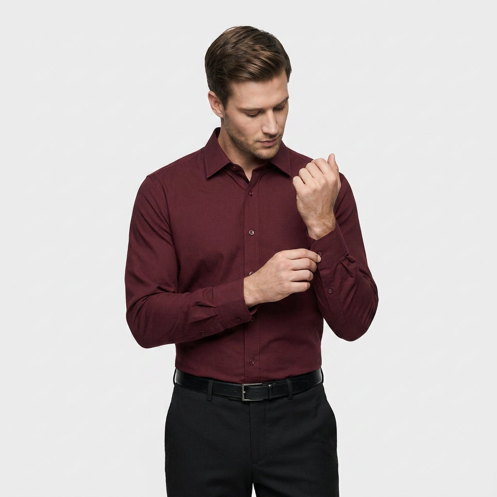 Chemise Infroissable Manches Longues Coupe Décontractée pour Homme