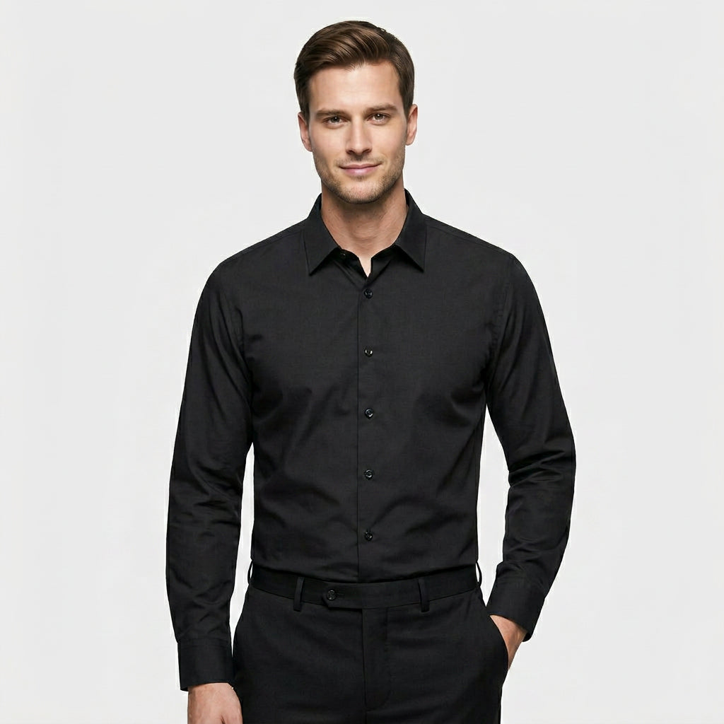 Chemise Infroissable Manches Longues Coupe Décontractée pour Homme