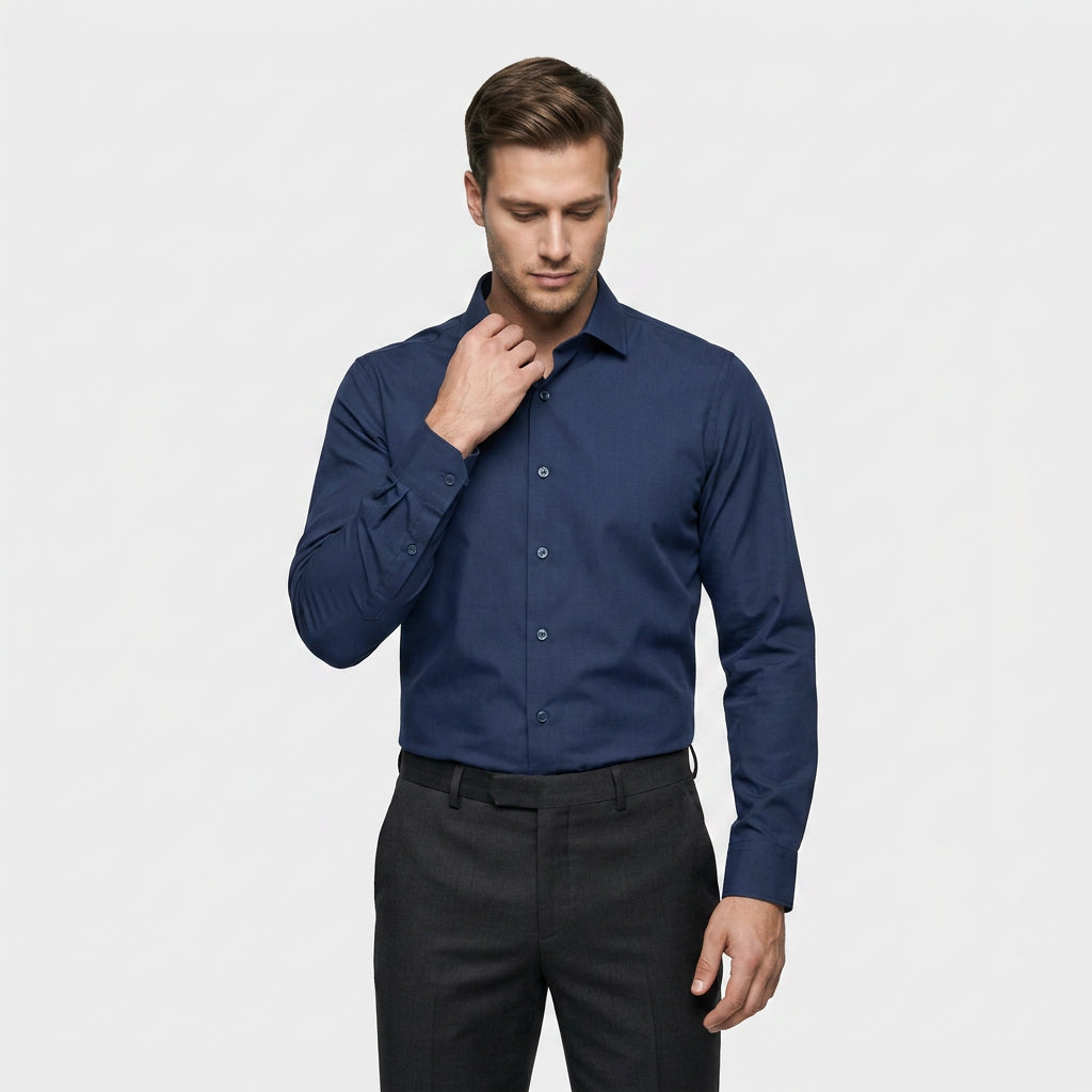 Chemise Habillée Manches Longues Coupe Ajustée pour Homme