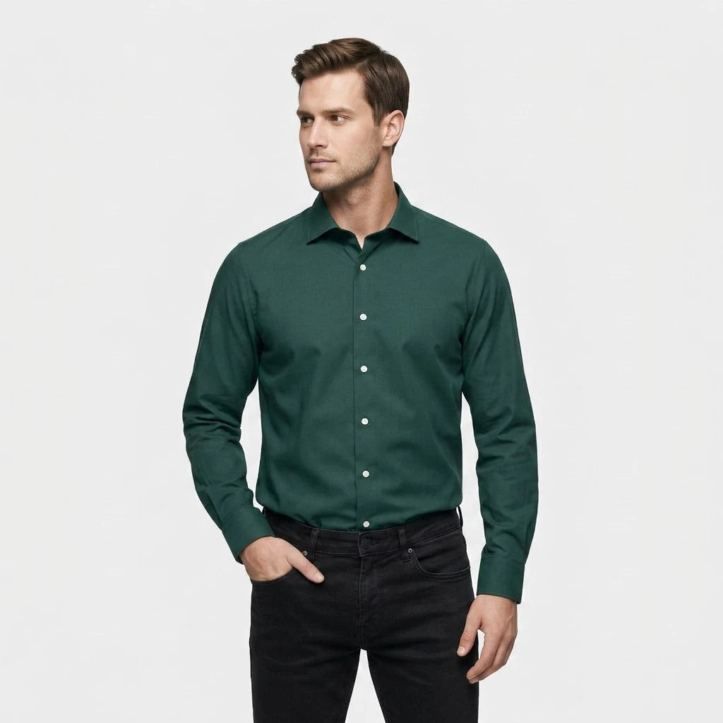 Chemise Habillée Manches Longues Coupe Ajustée pour Homme