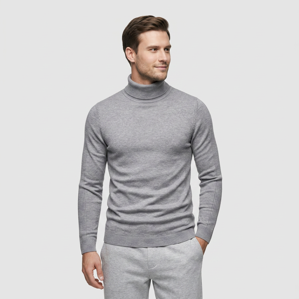 Pull Maille Épaisse Col Montant pour Homme