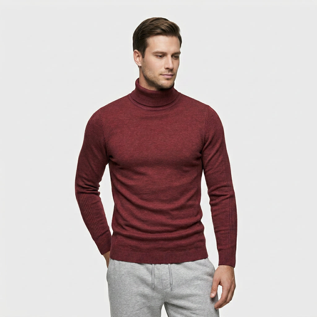 Pull Maille Épaisse Col Montant pour Homme