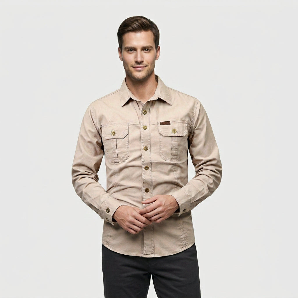 Chemise Manches Longues Col Classique Boutonnée pour Homme
