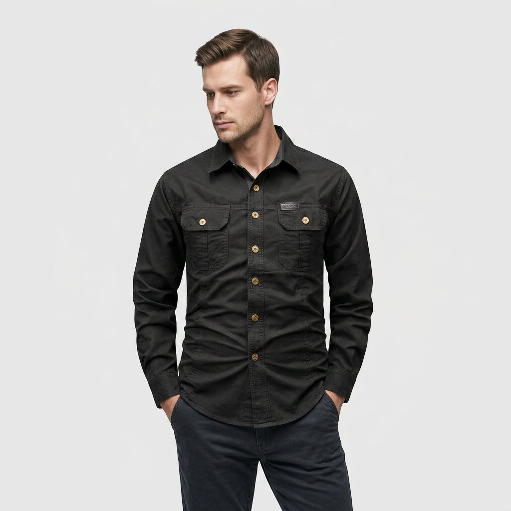 Chemise Manches Longues Col Classique Boutonnée pour Homme