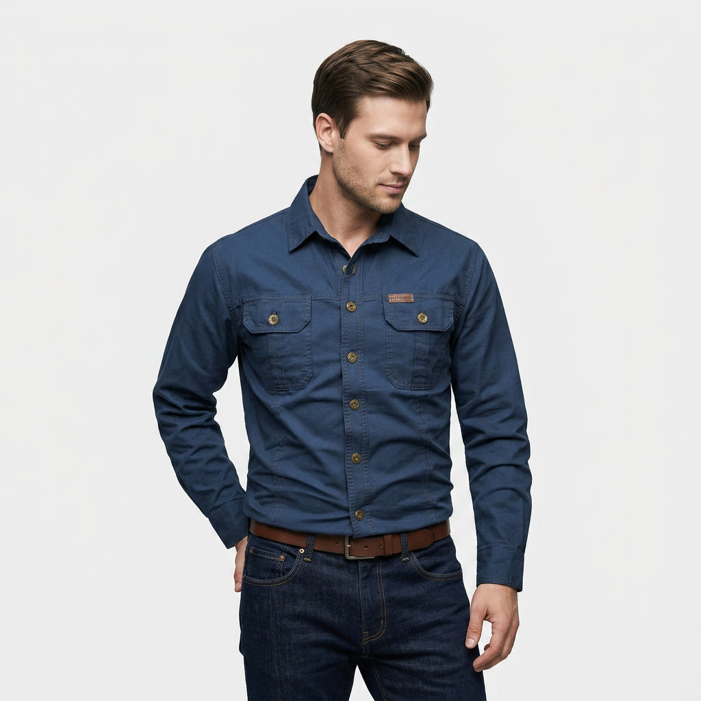 Chemise Manches Longues Col Classique Boutonnée pour Homme